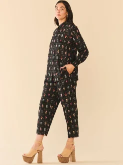 Katie Button Down in Florence Black Floral