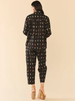 Katie Button Down in Florence Black Floral