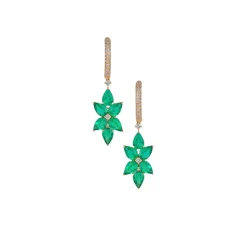 Kavya Emerald and Diamond Earrings