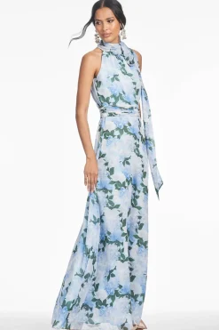 Kayla Gown in Glacial Peonies