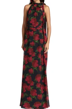 Kayla Gown in Ruby Tea Roses