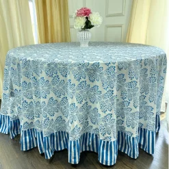 Kelli Tablecloth in Cabana Blue