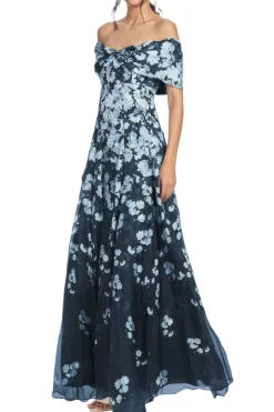 Kennedy Gown in Navy Degrade Florals