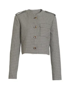 Kerrin Jacket in Dark Khaki & Maritime Blue Multi