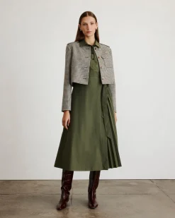 Kerrin Jacket in Dark Khaki & Maritime Blue Multi