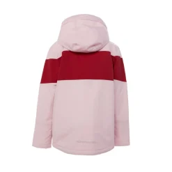 Kids' Ballerina Pink Winter Coat with Red Rugby Stripe