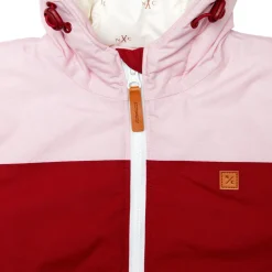 Kids' Ballerina Pink Winter Coat with Red Rugby Stripe