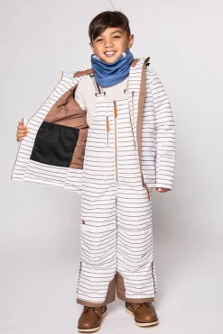 Kids' Breton Stripe Winter Coat