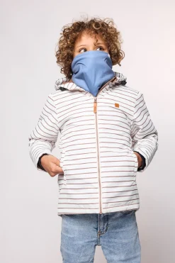 Kids' Breton Stripe Winter Coat