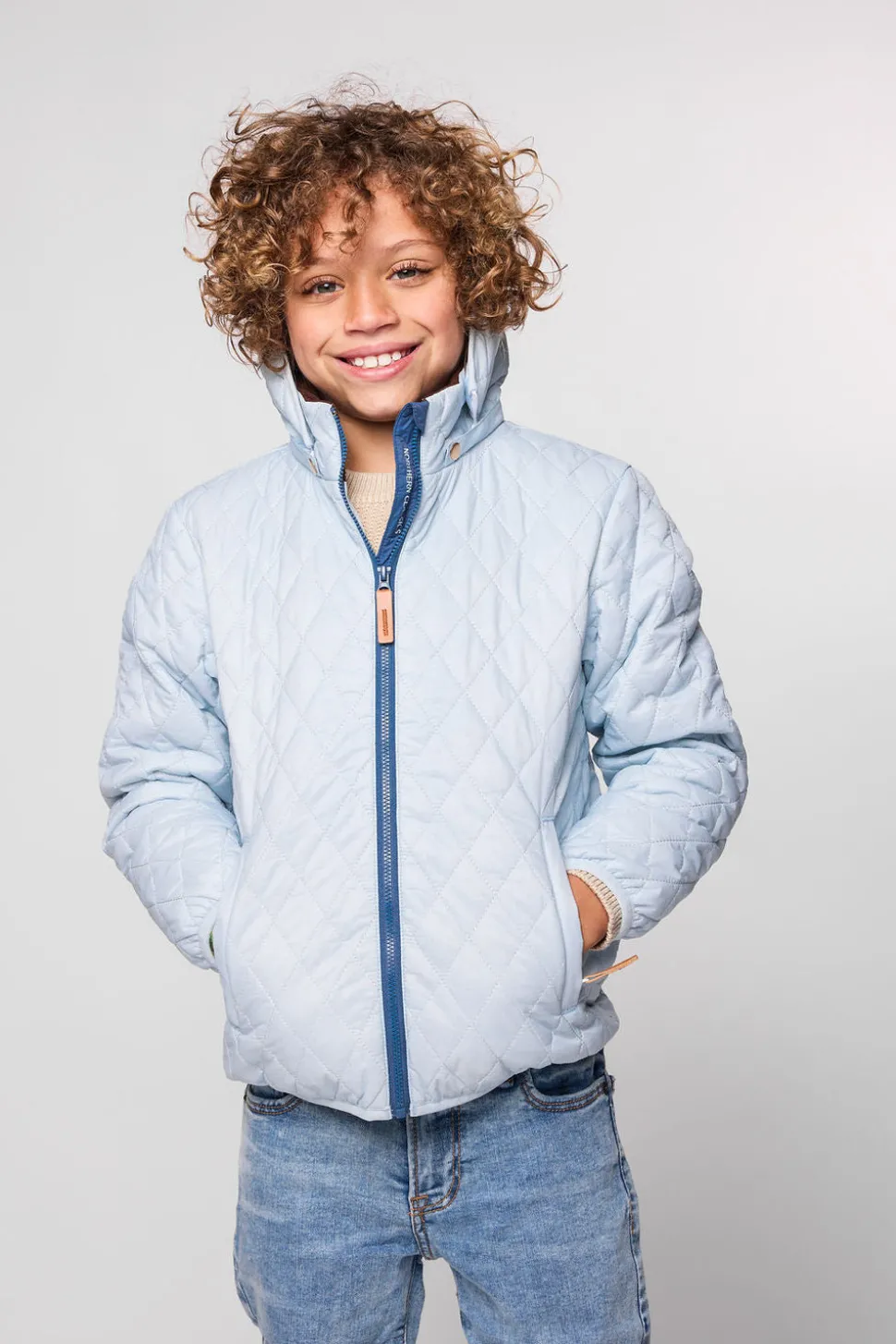 Kids' Cloud Blue Quilted Puffer Jacket