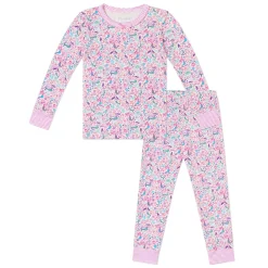 Kid's Mermaids Two Piece Pajamas in Pink