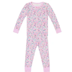 Kid's Mermaids Two Piece Pajamas in Pink