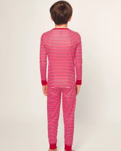 Kid’s Pima Snug Fit Pajama Set in Red Stripe