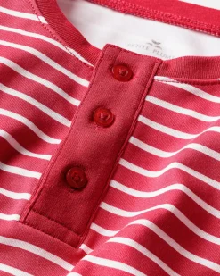 Kid’s Pima Snug Fit Pajama Set in Red Stripe