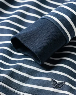 Kid’s Pima Snug Fit Pajama Set in Navy Stripe