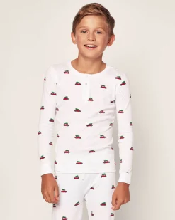 Kid's Pima Snug Fit Pajama Set in Holiday Journey