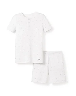 Kid’s Pima Snug Fit Pajama Short Set in Grey Stars