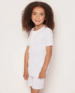 Kid’s Pima Snug Fit Pajama Short Set in Grey Stars