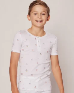 Kid’s Pima Snug Fit Pajama Short Set in Bateau
