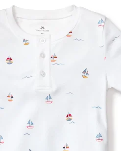 Kid’s Pima Snug Fit Pajama Short Set in Bateau