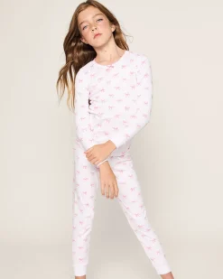 Kid’s Pima Snug Fit Pajama Set in Blushing Bows