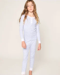 Kid’s Pima Snug Fit Pajama Set in Bluehearts