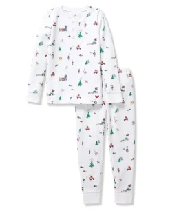Kid’s Pima Snug Fit Pajama Set in Holiday Town