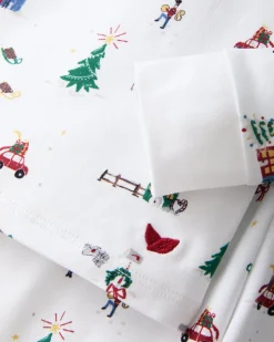 Kid’s Pima Snug Fit Pajama Set in Holiday Town