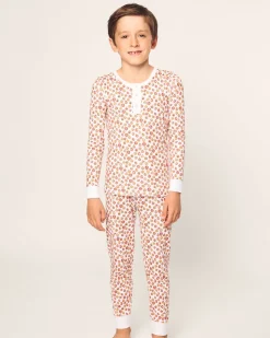 Kid's Pima Snug Fit Pajama Set in Pumpkin Patch