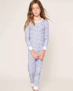 Kid’s Pima Snug Fit Pajama Set in Fleur d'Azur