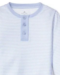 Kid’s Pima Snug Fit Pajama Set in Blue Stripes