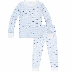 Kid's Sharks Two Piece Pajamas in Blue