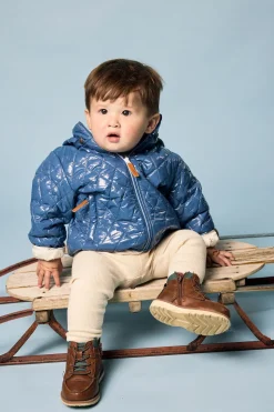 Kids' Shiny Mountain Blue Quilted Puffer Jacket