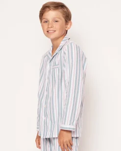 Kid’s Twill Pajama Set in Vintage French Stripes