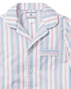 Kid’s Twill Pajama Set in Vintage French Stripes