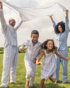 Kid’s Twill Pajama Set in Vintage French Stripes