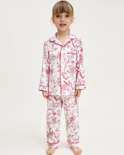 Kid’s Twill Pajama Set in Red Timeless Toile