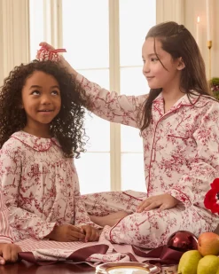 Kid’s Twill Pajama Set in Red Timeless Toile