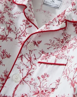 Kid’s Twill Pajama Set in Red Timeless Toile