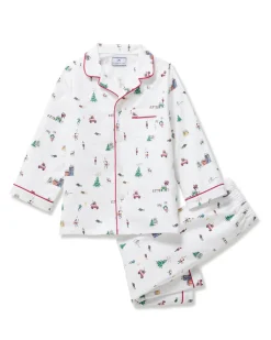 Kid's Twill Pajama Set in Holiday Town