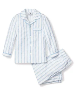 Kid’s Twill Pajama Set in Periwinkle Stripe