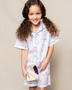 Kid’s Twill Pajama Short Set in Bateau