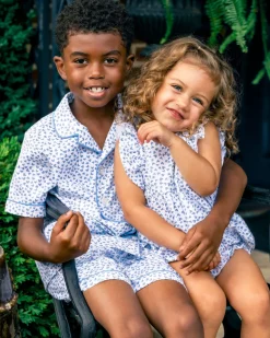 Kid’s Twill Short Set in Bluehearts