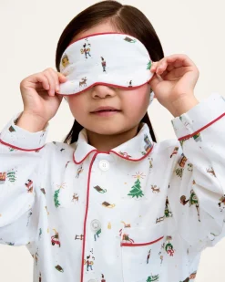 Kid's Twill Sleep Mask in Holiday Town