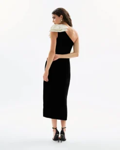 Kiki Dress in Noir & ivory Multi