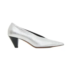 Kiki Heel in Crinkled Silver