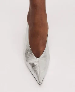 Kiki Heel in Crinkled Silver
