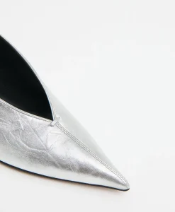 Kiki Heel in Crinkled Silver