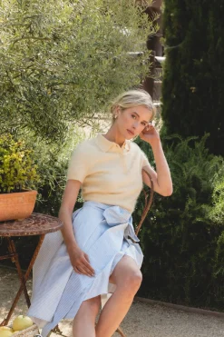 Knee-Length Skirt in Seaside Stripe