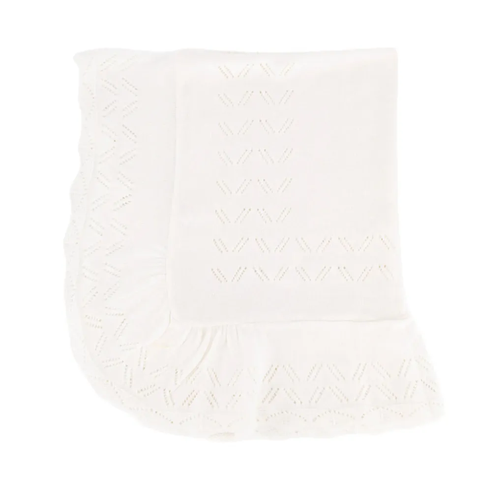Knit Baby Blanket in Ivory